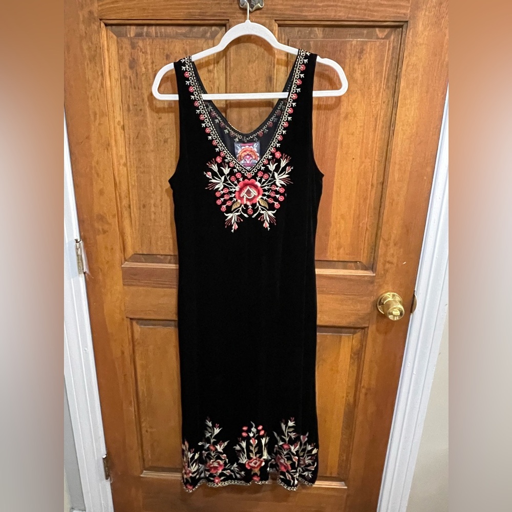 Johnny Was black velvet dress